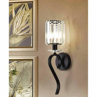 Applique Da Parete Nero Attacco E14 Lampada Muro Paralume In Vetro Metallo E36-1