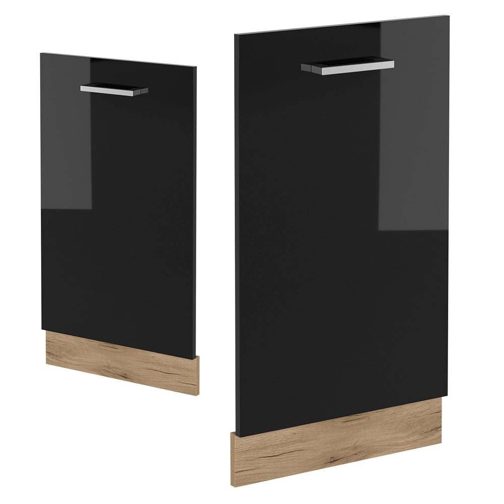 Vicco Pannello frontale della lavastoviglie Nero lucido 45 cm senza piano di lavoro