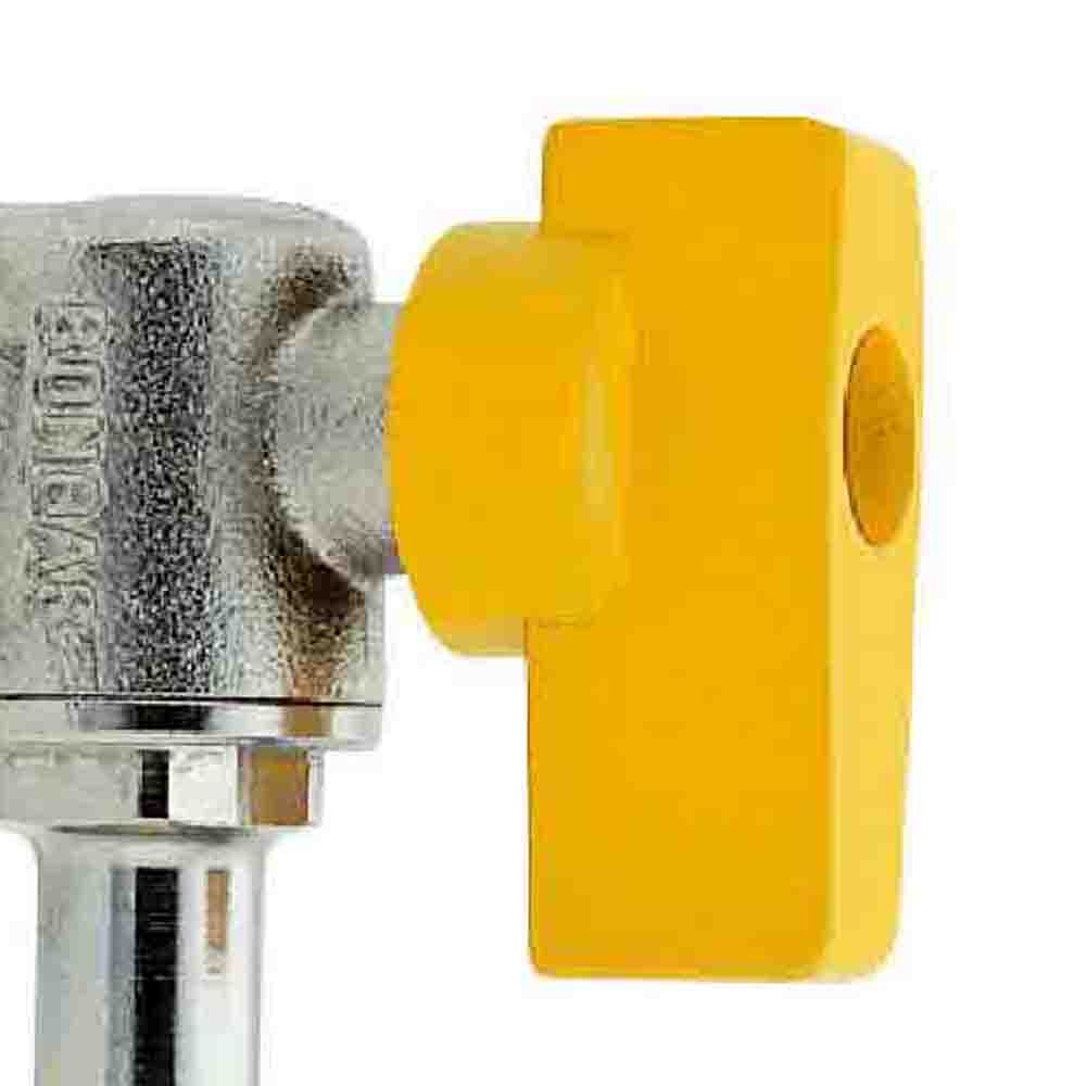 Rubinetto a sfera a squadra maschio con portagomma per gas metano