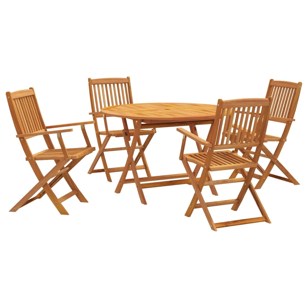 Set da Pranzo per Giardino 5 pz | Set Salotto da Giardino in Legno Massello di Acacia