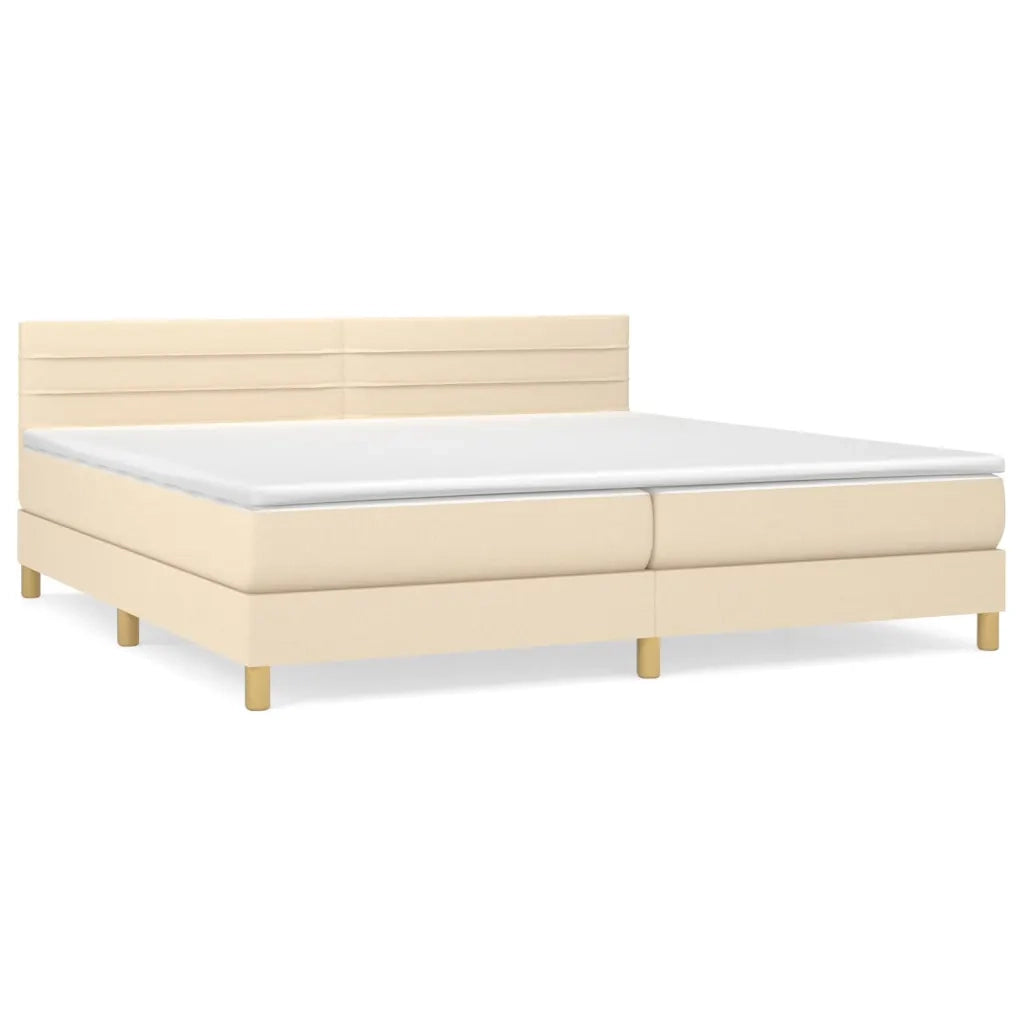 Giroletto a Molle con Materasso Crema 200x200 cm in Tessuto cod mxl 61244