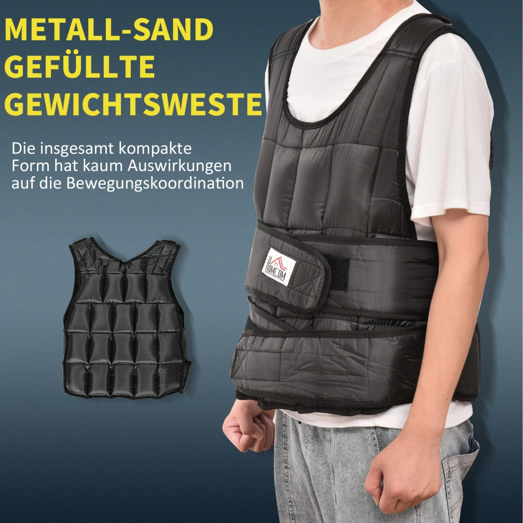 Gilet Ponderato Regolabile per Fitness ¨C Minimal ¨C 60x50 cm Nero