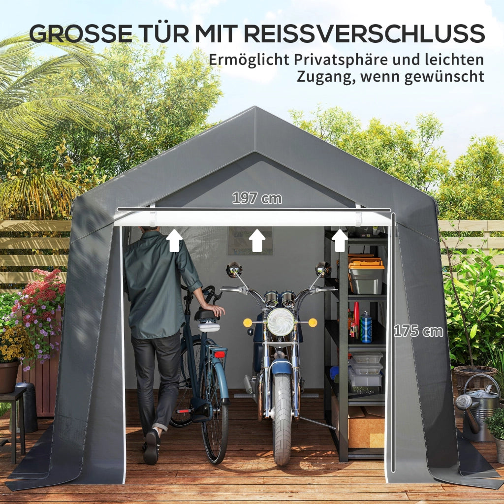 Tenda Garage 3x3 m ¨C Minimal ¨C Grigio Scuro con Rollt¨¹r e Finestra di Ventilazione