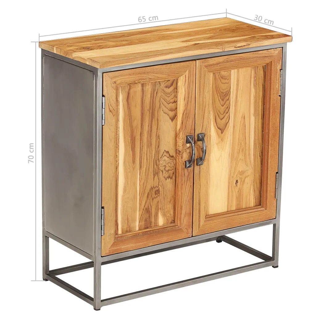 Credenza in Teak Recuperato e Acciaio 65x30x70 cm 246279