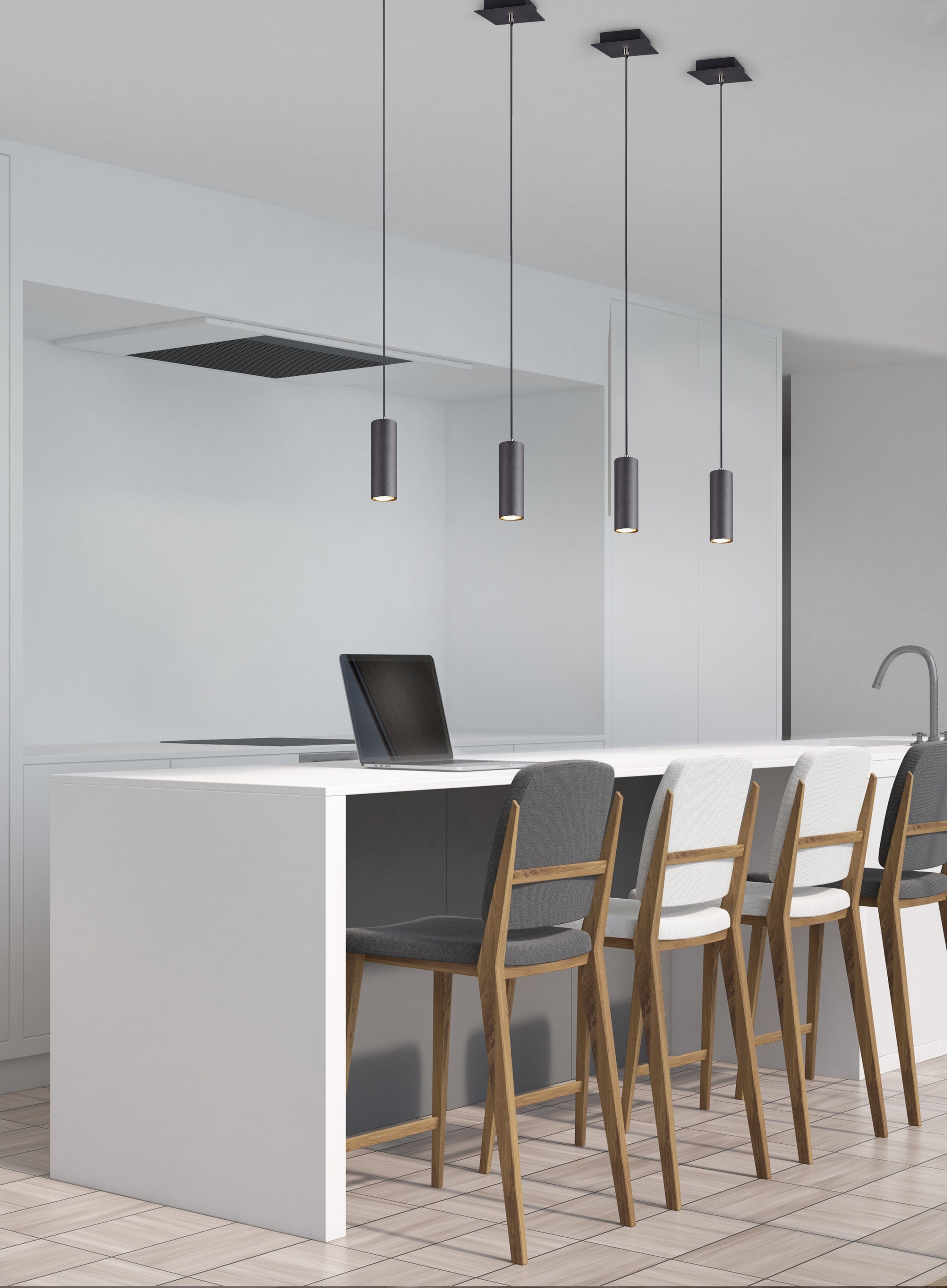 Lampada a sospensione cilindro Marley nero