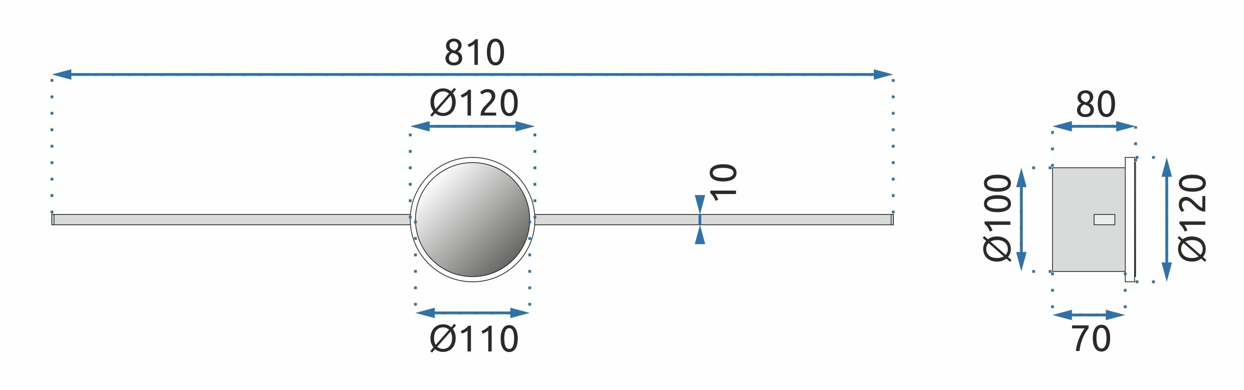 Lampada Da Parete Chrom 80cm APP847-1W