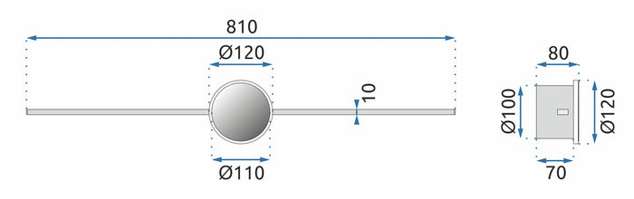Lampada Da Parete Chrom 80cm APP847-1W