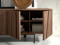 Credenza noce e acciaio nero