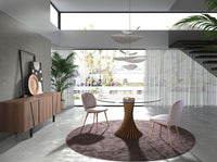 Credenza noce e acciaio nero