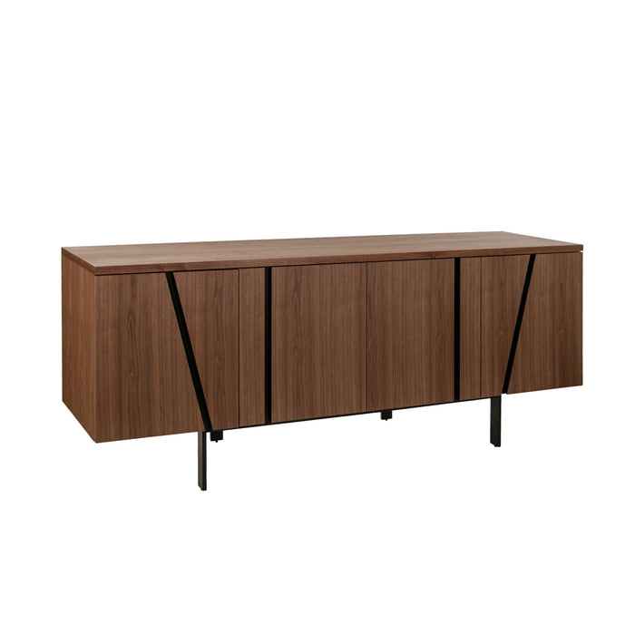 Credenza noce e acciaio nero