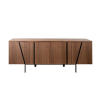 Credenza noce e acciaio nero