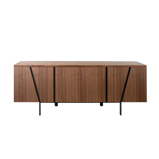 Credenza noce e acciaio nero