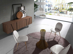 Credenza noce e acciaio nero