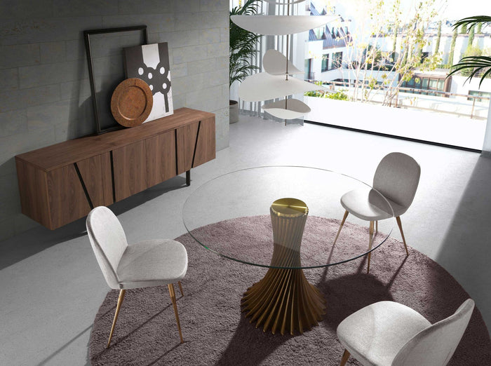 Credenza noce e acciaio nero