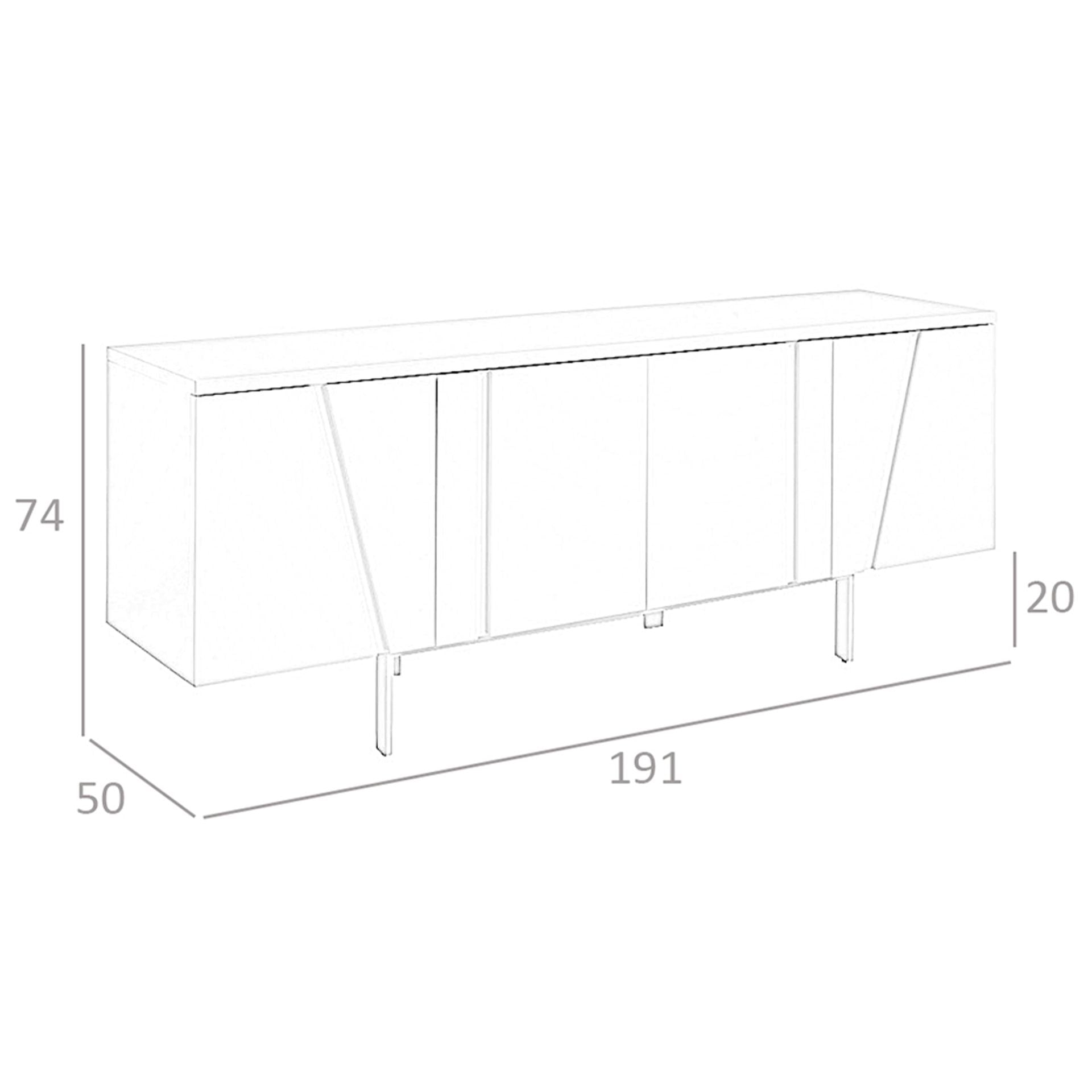 Credenza noce e acciaio nero