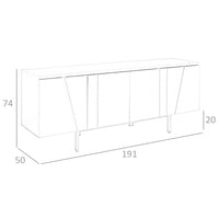 Credenza noce e acciaio nero