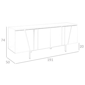 Credenza noce e acciaio nero