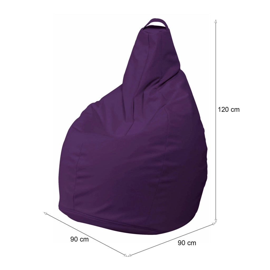 Pouf Boves, Poltrona multiuso, Poltroncina sacco, Pouf poggiapiedi, Made in Italy, 90x90 h120 cm, Viola