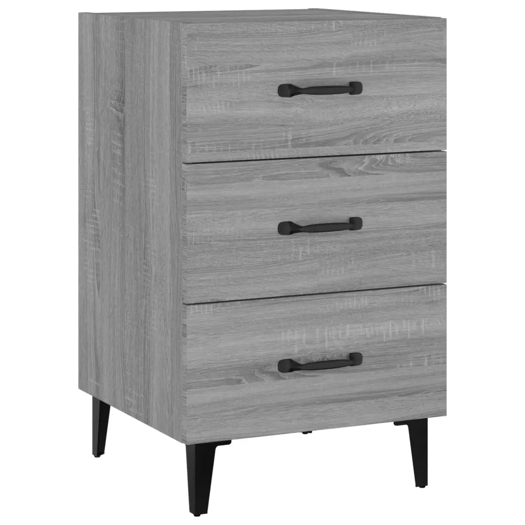 Comodino-Tavolino da notte Grigio Sonoma 40x40x66 cm in Legno Multistrato
