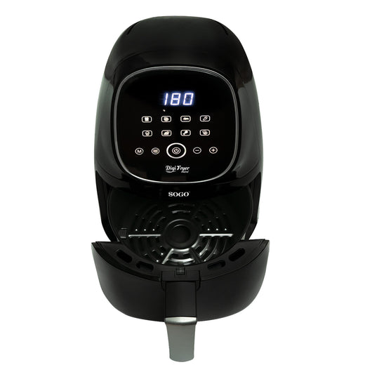 SOGO Friggitrice ad Aria 2L 1000W – Cottura Sana, 80% di Grassi in Meno, Display LED Touch, Timer 60 Min, Temperatura Regolabile 65200°C, Antiaderente