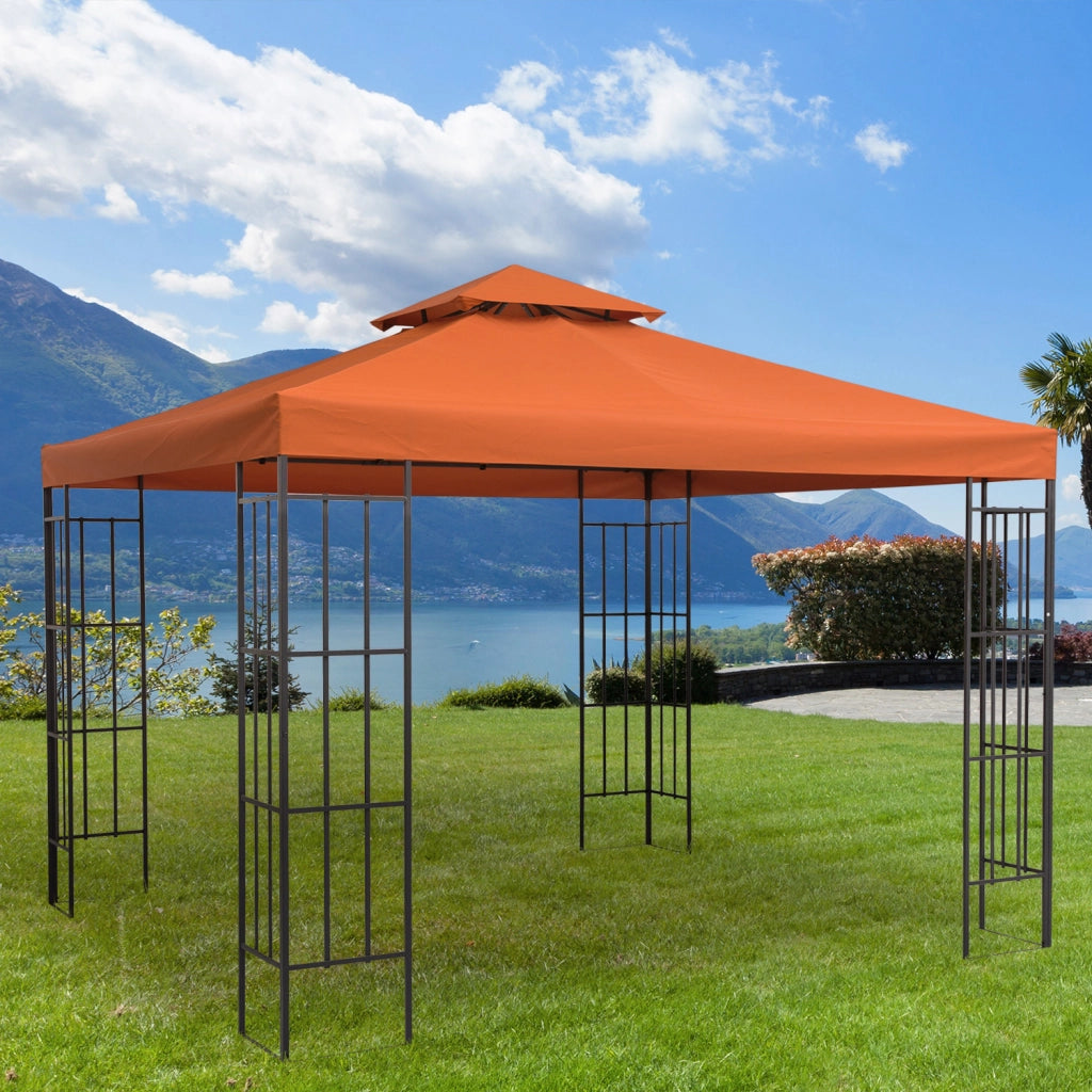 Copertura per Gazebo 3x3 m ¨C zephmum ¨C Poliestere, Rosso Ruggine