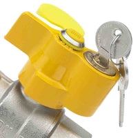 Valvola a sfera ff con serratura di sicurezza e presa pressione da 1/4â€