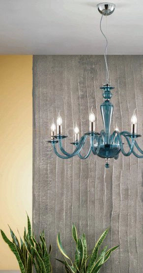 LAMPADARIO PAGANINI 12 LUCI OTTANIO CROMO ATTACCO E14 D.84CM