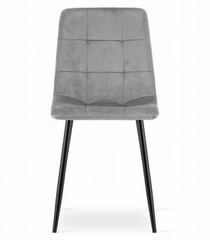 Sedia Valora PYRA in velluto grigio chiaro, design moderno x3