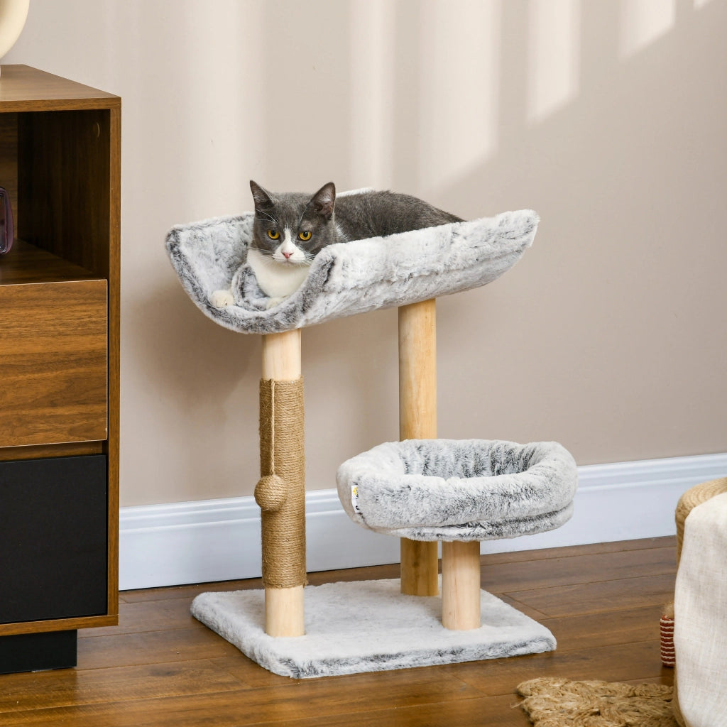 Libreria per gatti con grattatoio e nicchie ¨C zephmum ¨C grigio 60 cm