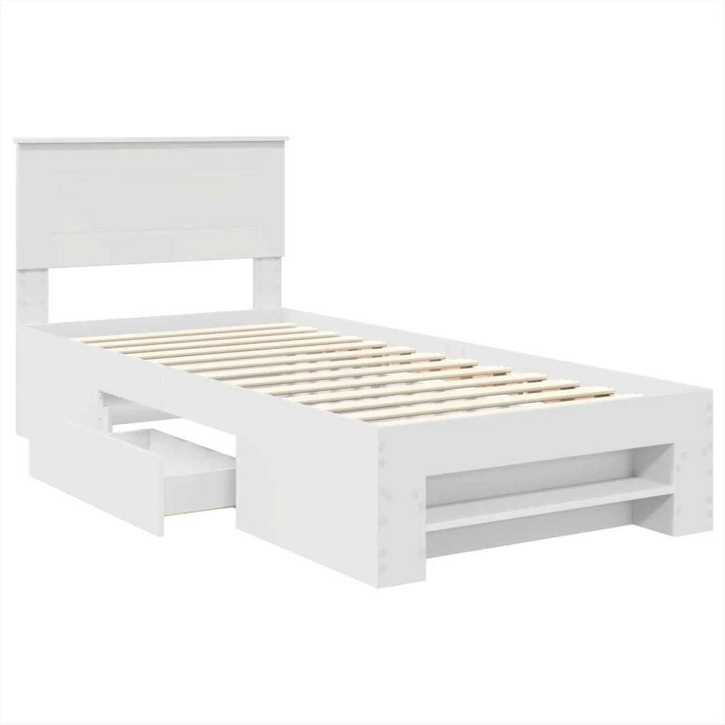 Struttura del letto Bianco 90 x 200 cm Legno multistrato