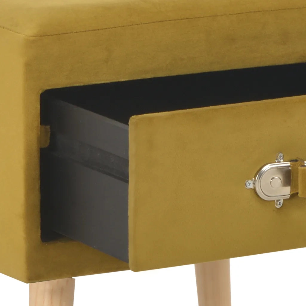Comodini Senape 2 pz-Set di 2 Tavolino da notte 40x35x40 cm in Velluto