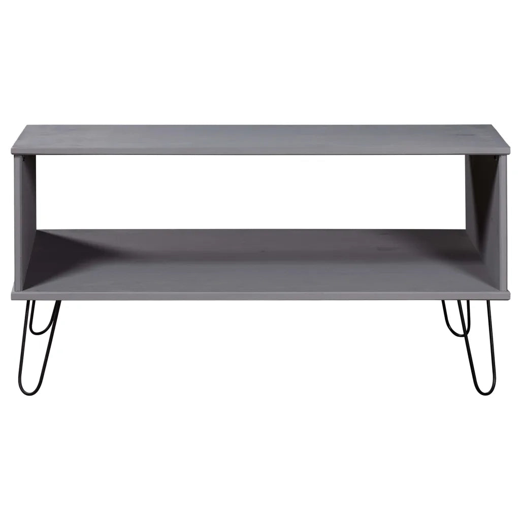 Tavolino da Salotto New York Grigio in Legno Massello di Pino 321150