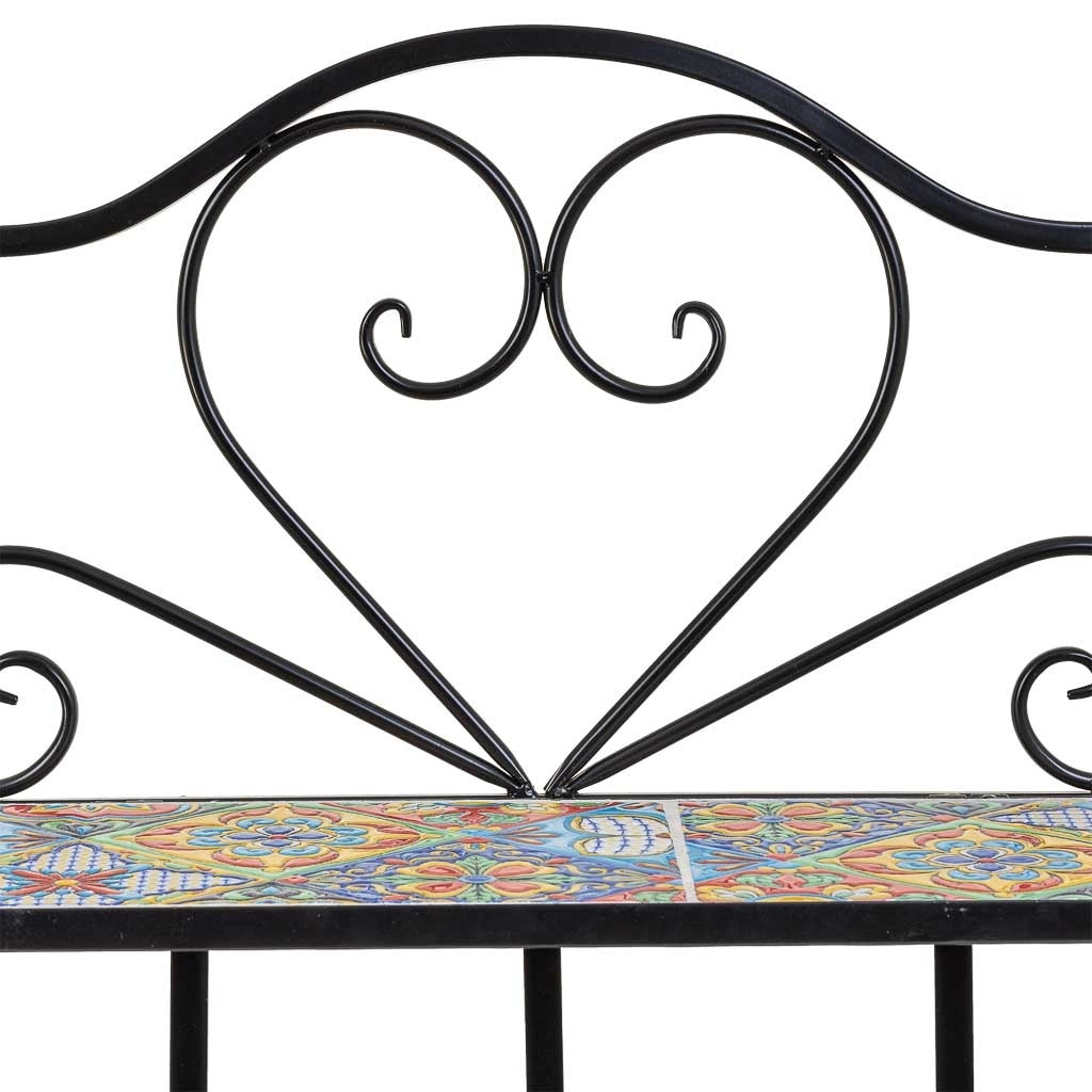 Scaffale in mosaico e ferro battuto nero 57x27x133h