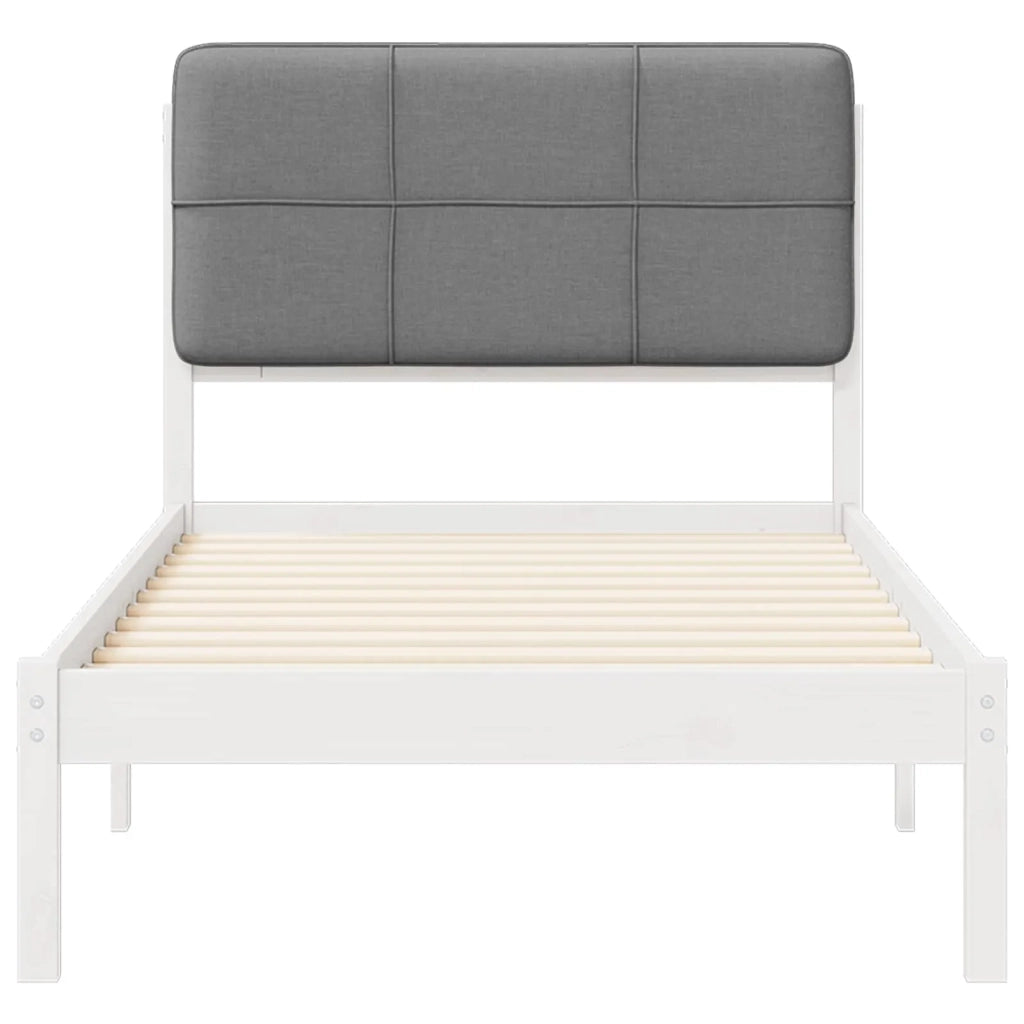Letto con Testiera Rivestita Grigio chiaro 90 x 200 cm 878008