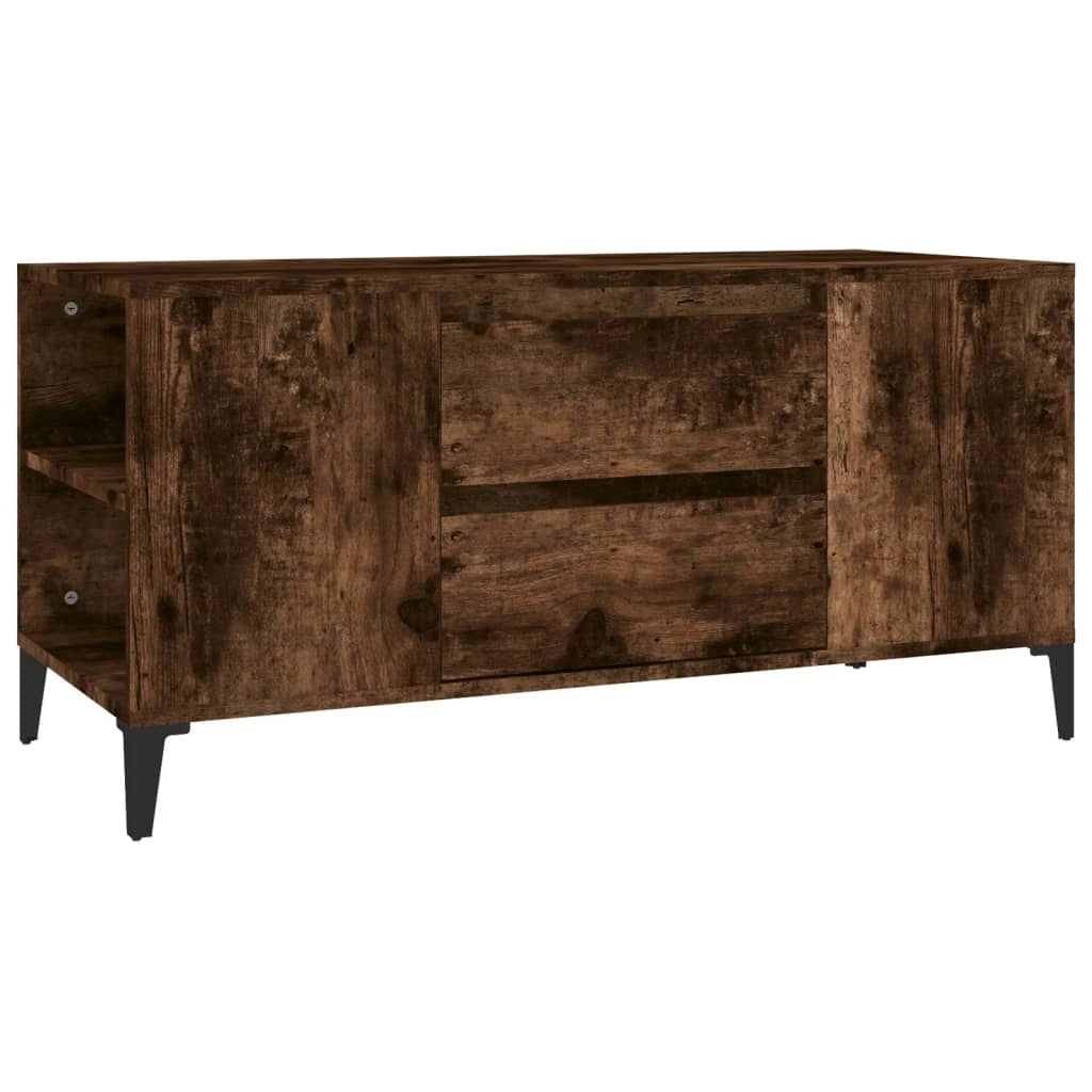 Mobile TV multimediale mensola TV credenza TV sala da pranzo soggiorno camera da letto rovere affumicato 102 x 44,5 x 50 cm legno ingegnerizzato marrone 02_0027308