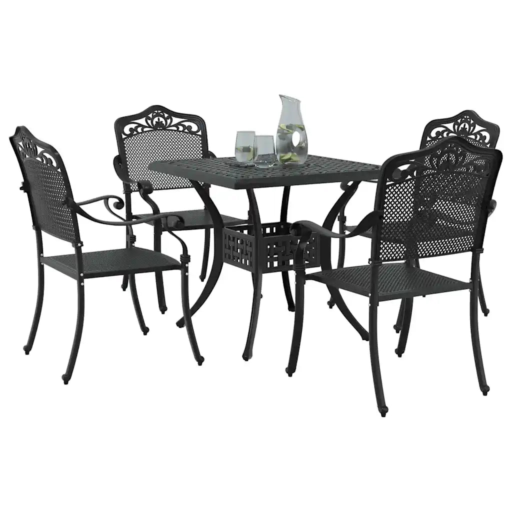 Set di Tavolo da Giardino 5 pcs Nero Alluminio pressofuso 3334745