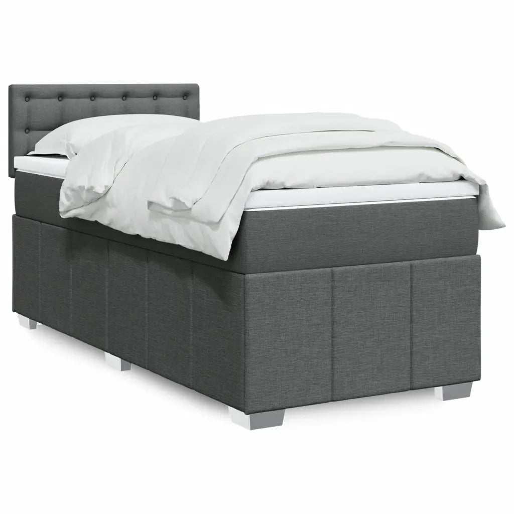 Giroletto a Molle con Materasso Grigio Scuro 90x190 cm Tessuto 3289238