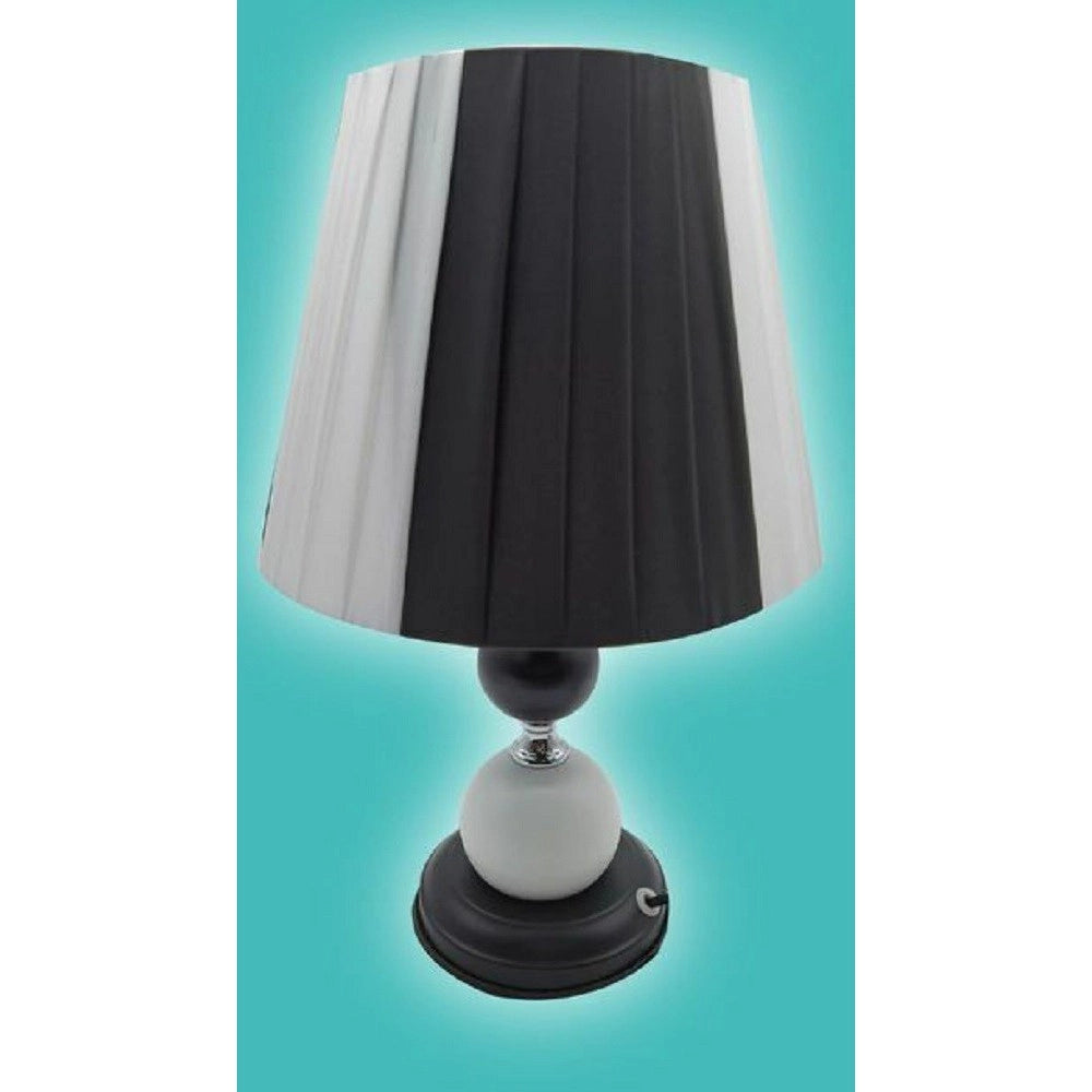 Trade Shop - Lume Lampada Da Tavolo Abat Jour Con Paralume Comodino Camera Casa Luce Tx-9775 -