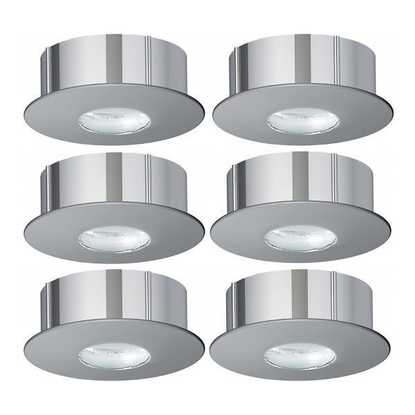 KIT 6 FARETTI INCASSO A LED 1W LUCE CALDA NICKEL CON TRASFORMATORE INCLUSO EGLO