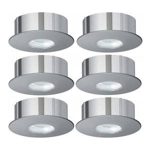 KIT 6 FARETTI INCASSO A LED 1W LUCE CALDA NICKEL CON TRASFORMATORE INCLUSO EGLO
