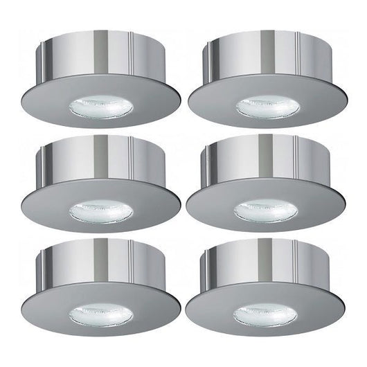 KIT 6 FARETTI INCASSO A LED 1W LUCE CALDA NICKEL CON TRASFORMATORE INCLUSO EGLO