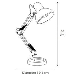 LAMPADA DA SCRIVANIA BIANCA ORIENTABILE 1XE27 KELLY IDEALLUX