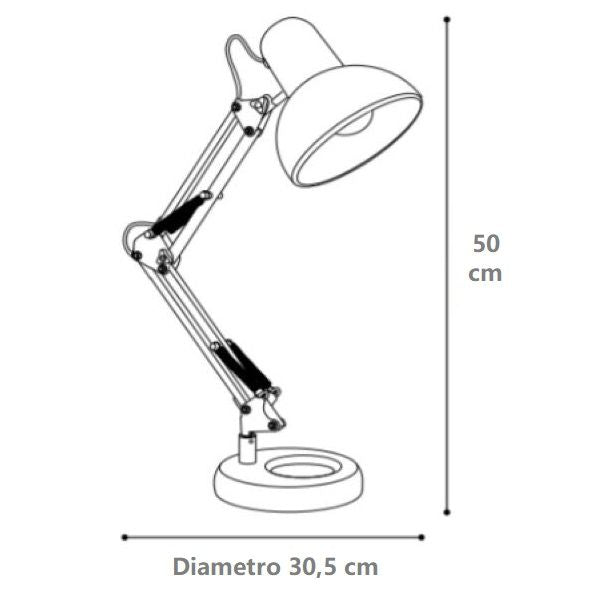 LAMPADA DA SCRIVANIA BIANCA ORIENTABILE 1XE27 KELLY IDEALLUX