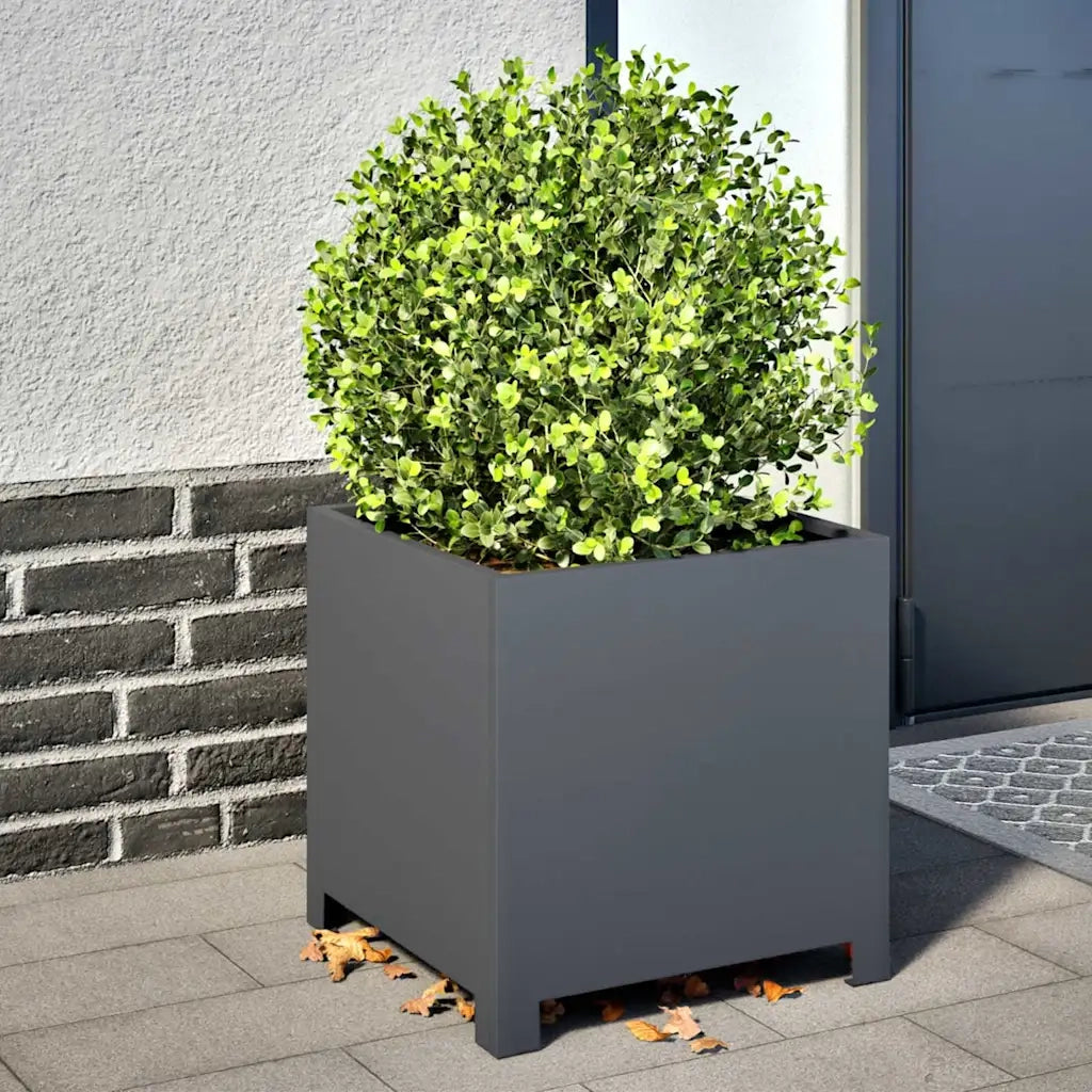 Fioriera | Cassetta per fiori | Vaso da Giardino Antracite 40x40x40 cm in Acciaio