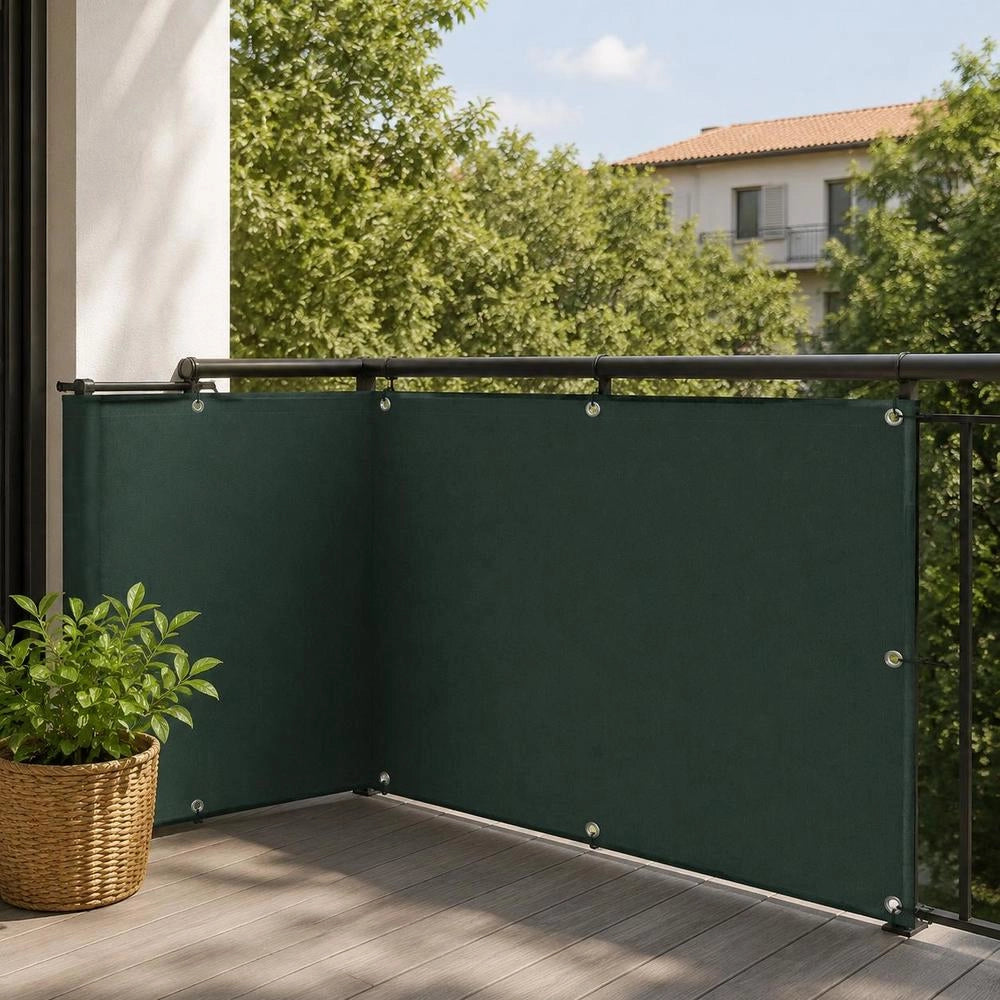 Balcony Privacy Screen, Dark Green, 90x500 Cm, Oxford Fabric