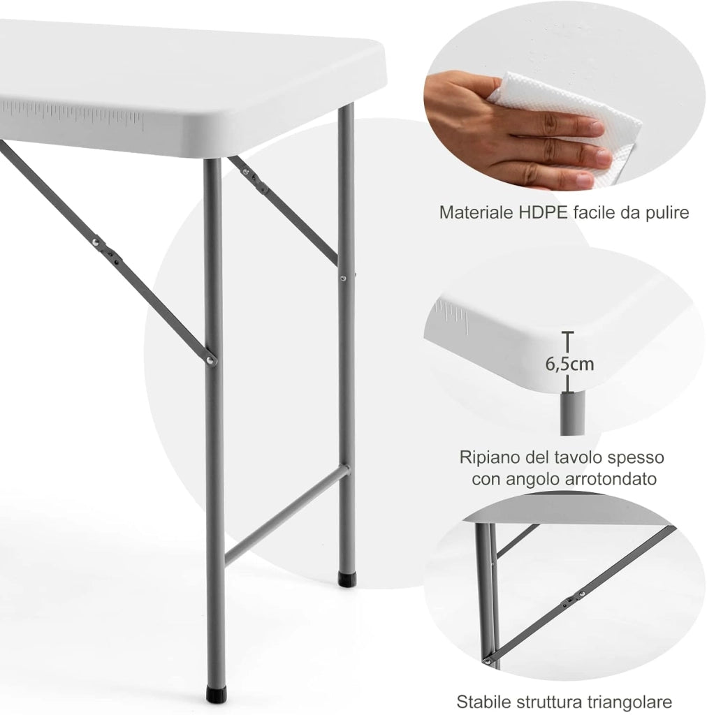 Tavolo da Campeggio Portatile, Tavolo Pieghevole con Lavandino, Rubinetto, Tubo di Scarico, Tavolo da Esterno, per Picnic e Campeggio, 115 x 59 x 93,5 cm, Portata 150 kg (Modello 6)