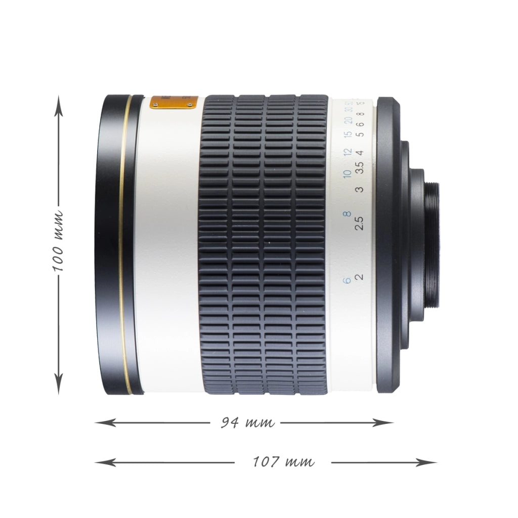 500/6,3 Obiettivo fotografico a specchio per DSLR compatibile con Sony E, lunghezza focale di 500 mm, per fotocamera full-frame e APS-C