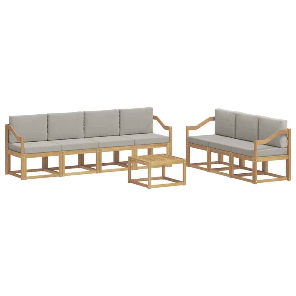 Set di divani da esterno 8 pcs Bianco e Grigio Chiaro 3387365