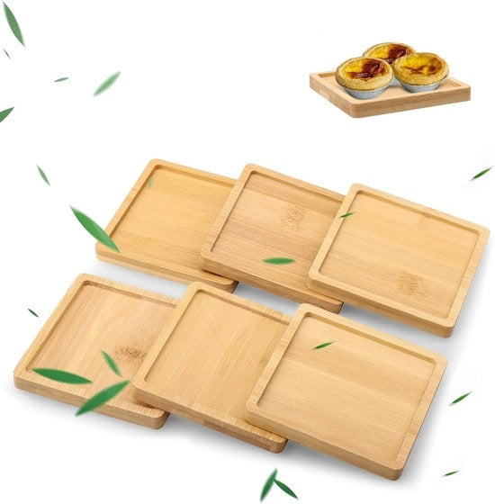 Scatole di servizio in bambù - Fatto a mano - 6 pezzi - Piccole - Naturale
