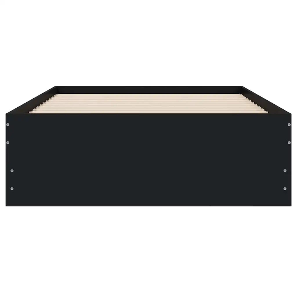 Giroletto con Cassetti Nero 90x190 cm in Legno Multistrato
